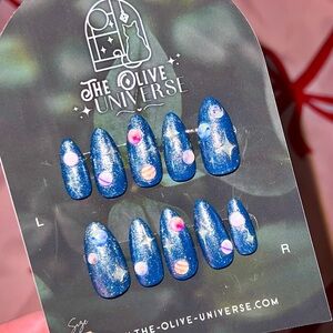 Blue Galaxy Press-On Nails